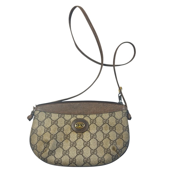 Gucci Brown Patterned Double G Women's Crossbody Bag - Picture 1 of 9